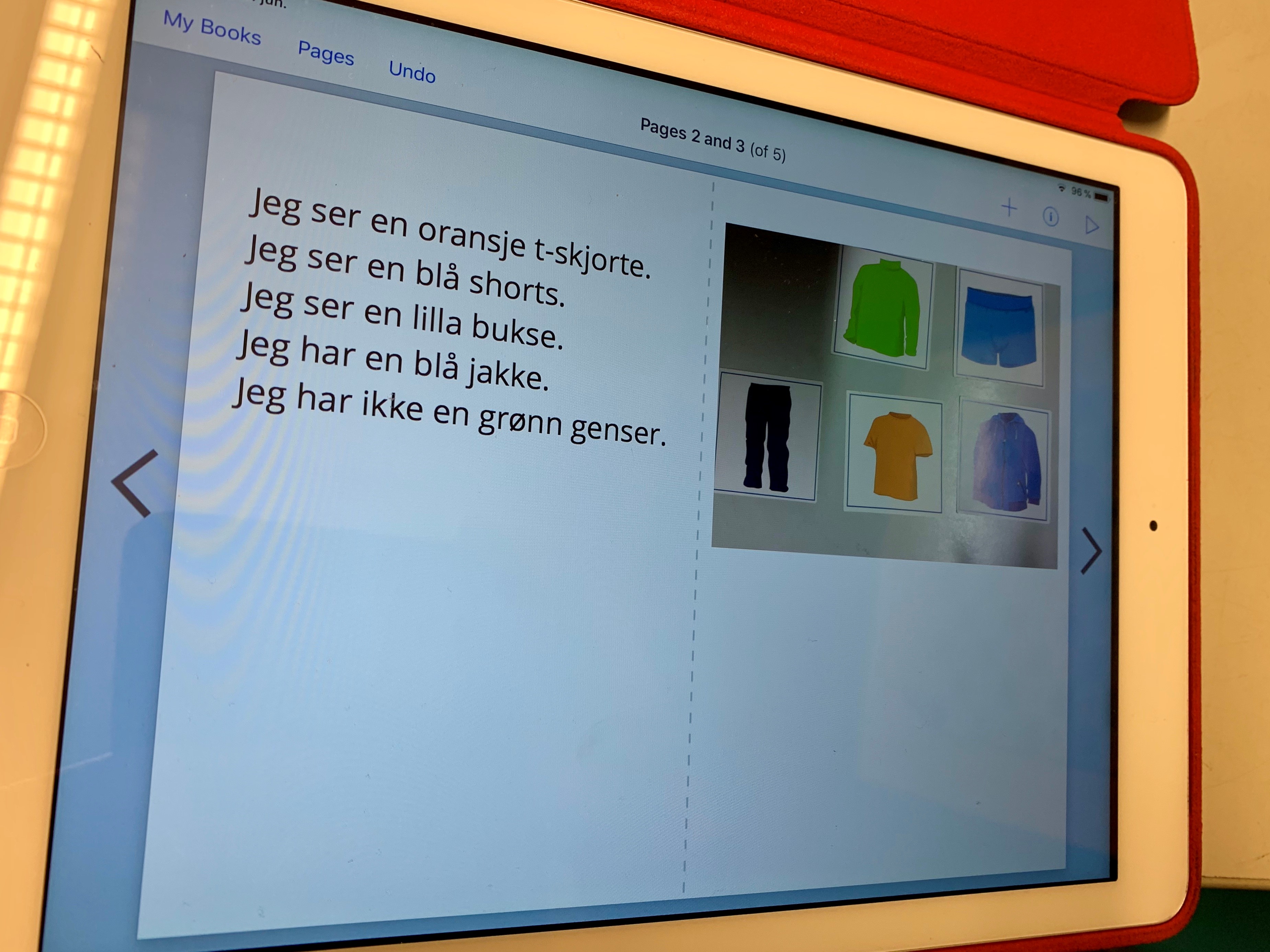 Book Creator kan brukes til mye f.eks. øve på å lage setninger til bilder.