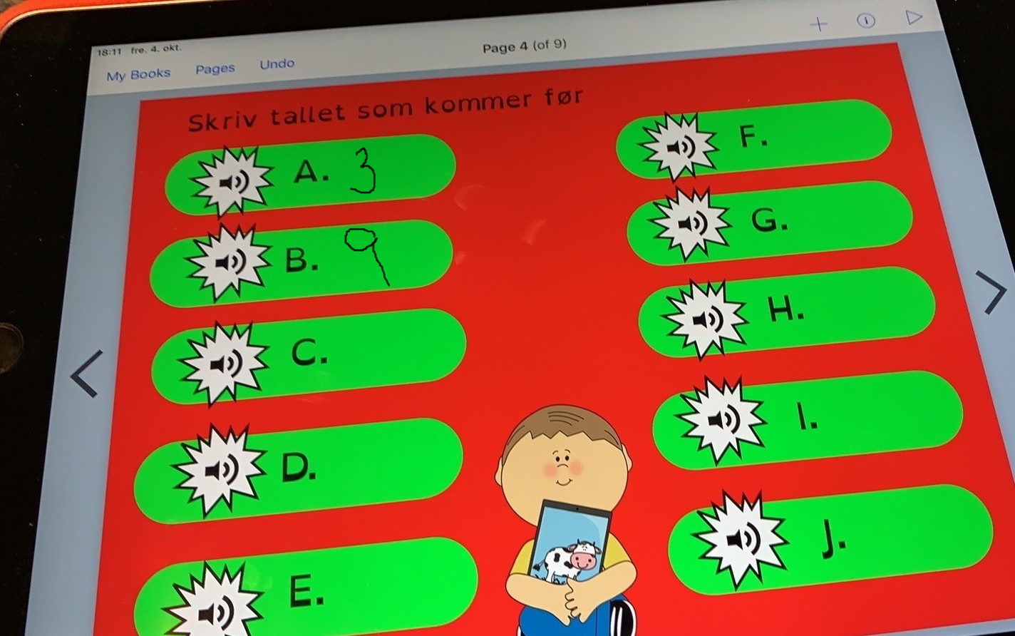 Book Creator gir mange muligheter også i matematikk - lytt og skriv